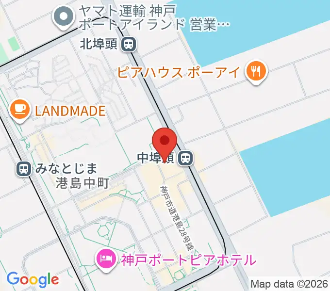 神戸ジーベックホールの地図