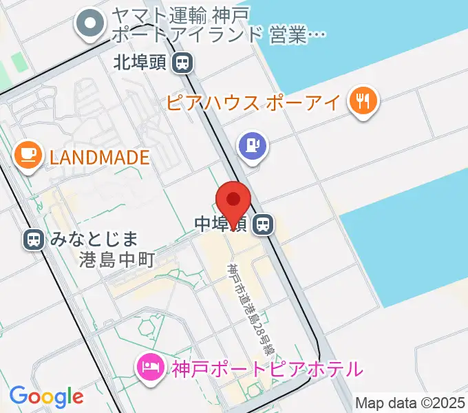 神戸ジーベックホールの地図