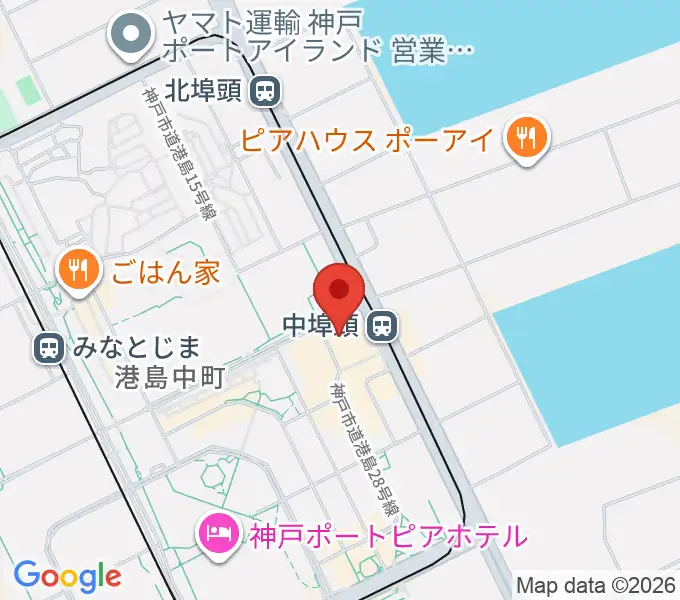 神戸ジーベックホールの地図