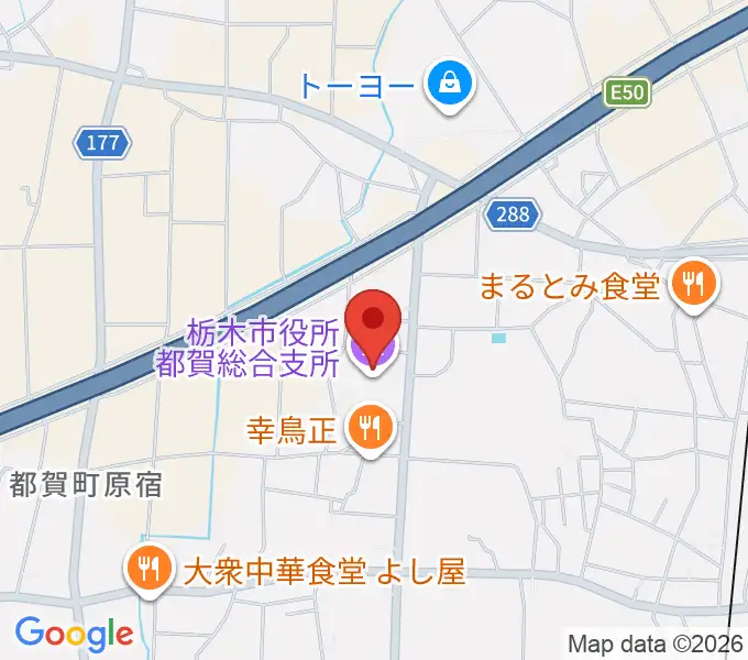 都賀文化会館の地図
