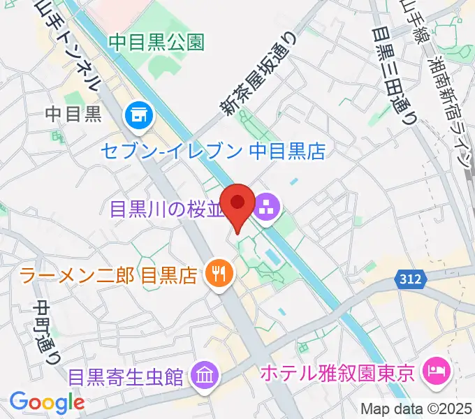 目黒区中小企業センターホールの地図