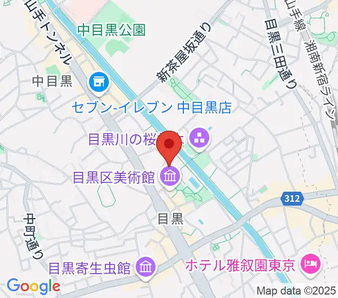 目黒区中小企業センターホールの地図