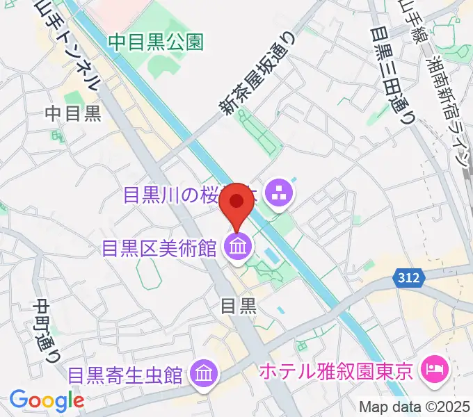 目黒区中小企業センターホールの地図
