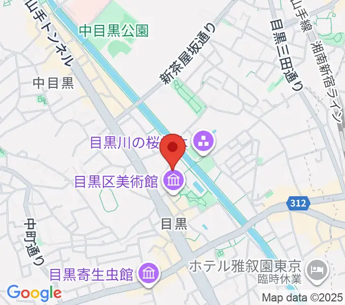 目黒区中小企業センターホールの地図