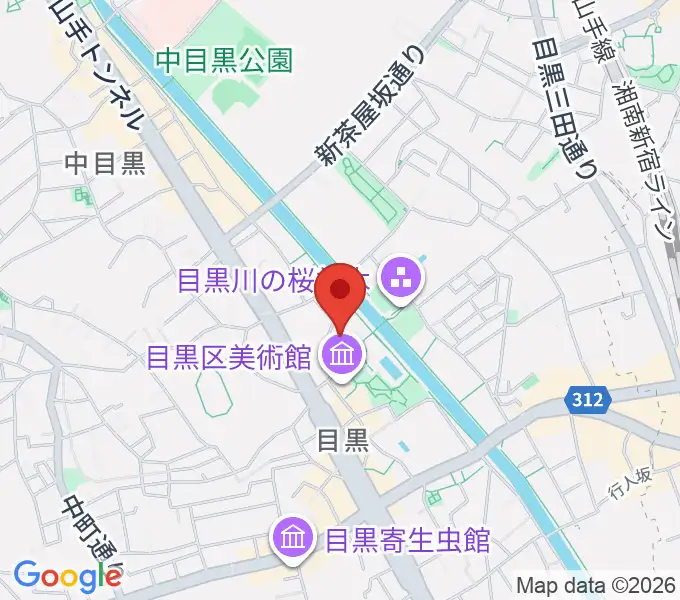 目黒区中小企業センターホールの地図