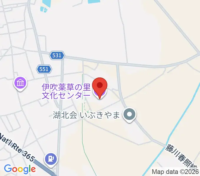 伊吹薬草の里文化センターの地図