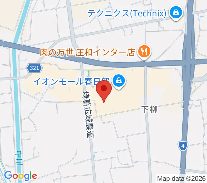 島村楽器 イオンモール春日部店の地図