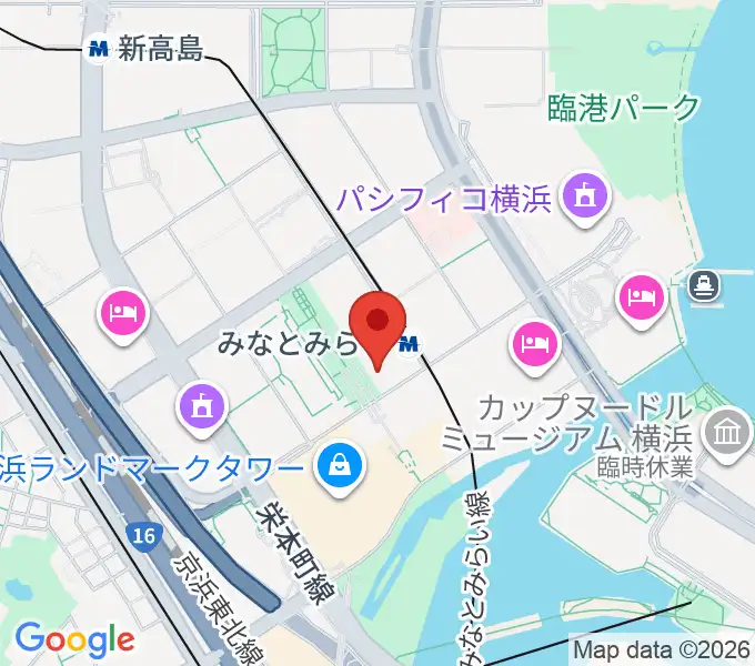 島村楽器 横浜みなとみらい店の地図