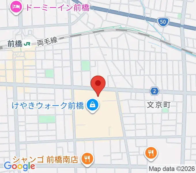 島村楽器 けやきウォーク前橋店の地図
