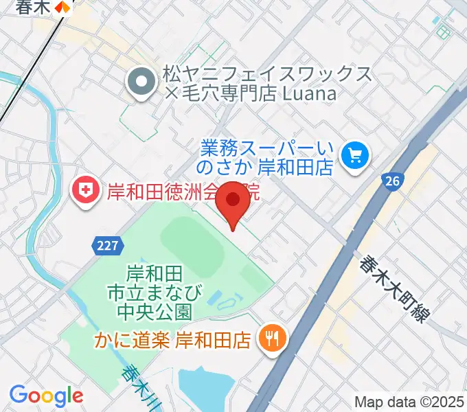 岸和田製鋼マドカホールの地図