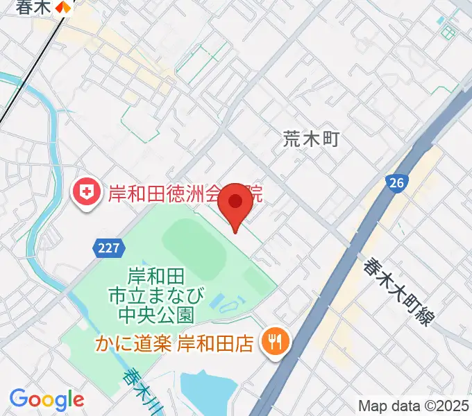 岸和田製鋼マドカホールの地図