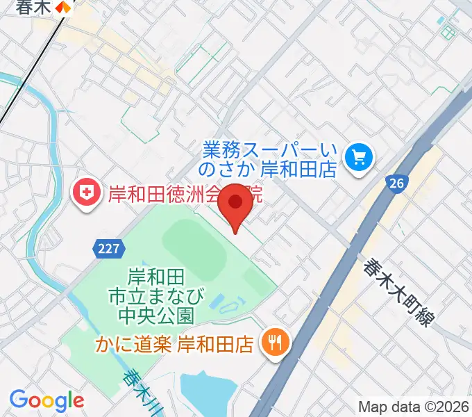 岸和田製鋼マドカホールの地図