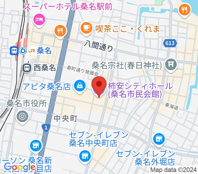 柿安シティホールの地図