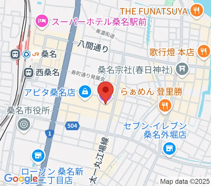 柿安シティホールの地図