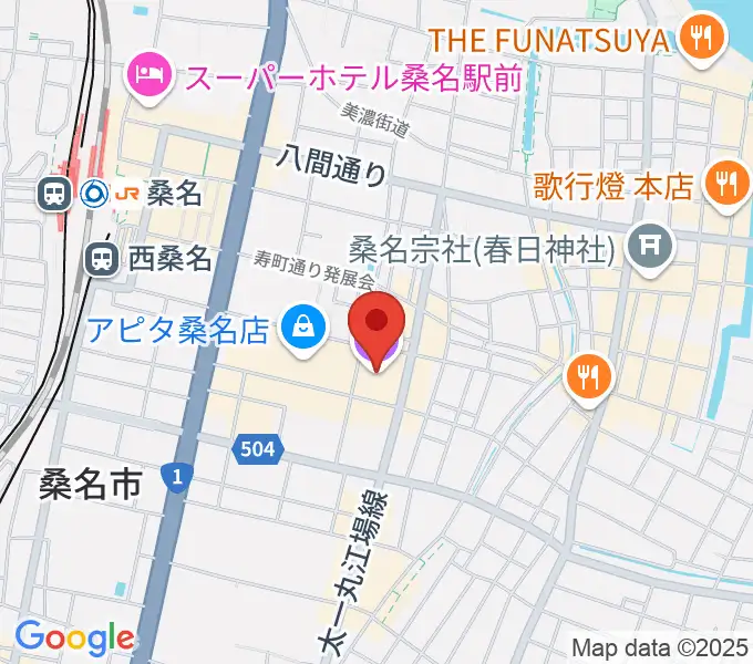 柿安シティホールの地図