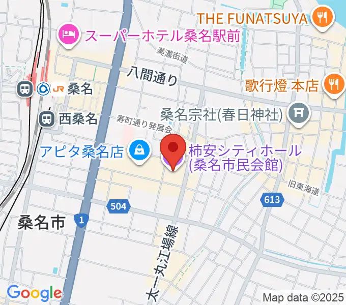 柿安シティホールの地図