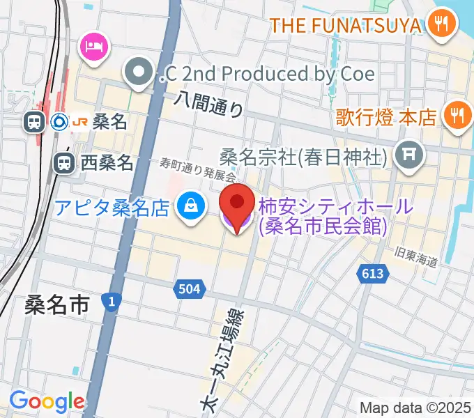柿安シティホールの地図