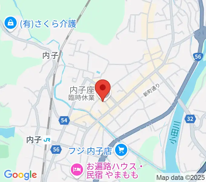 内子座の地図