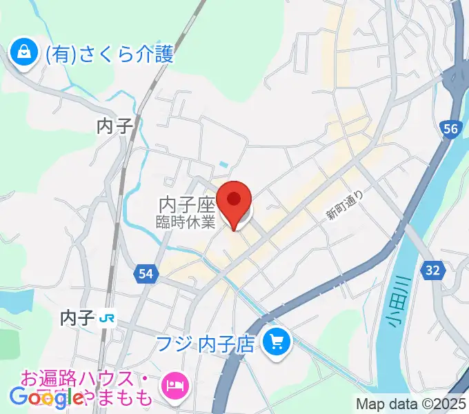 内子座の地図