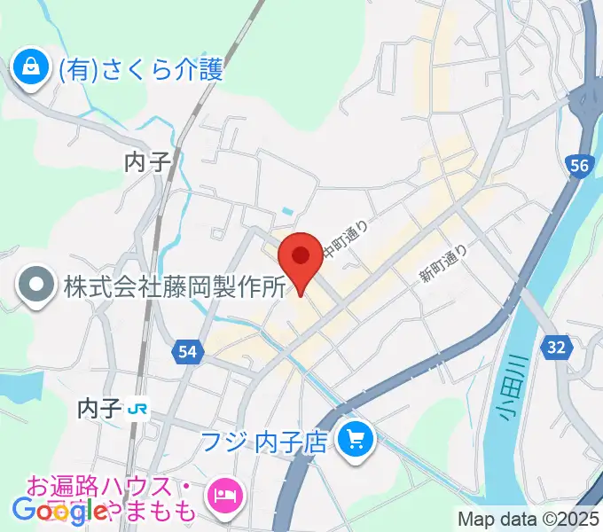 内子座の地図