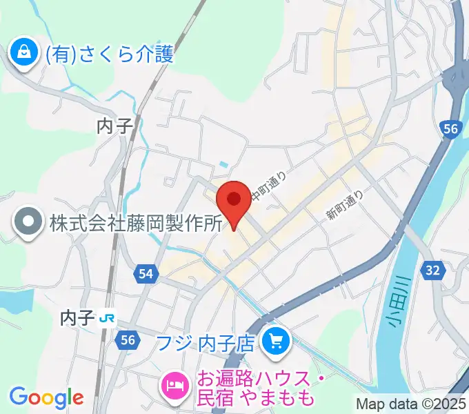 内子座の地図