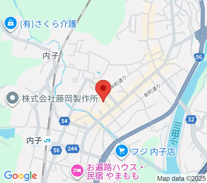 内子座の地図