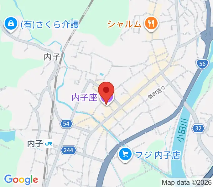内子座の地図