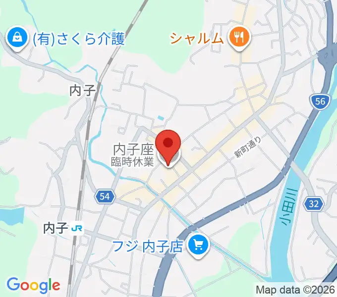 内子座の地図