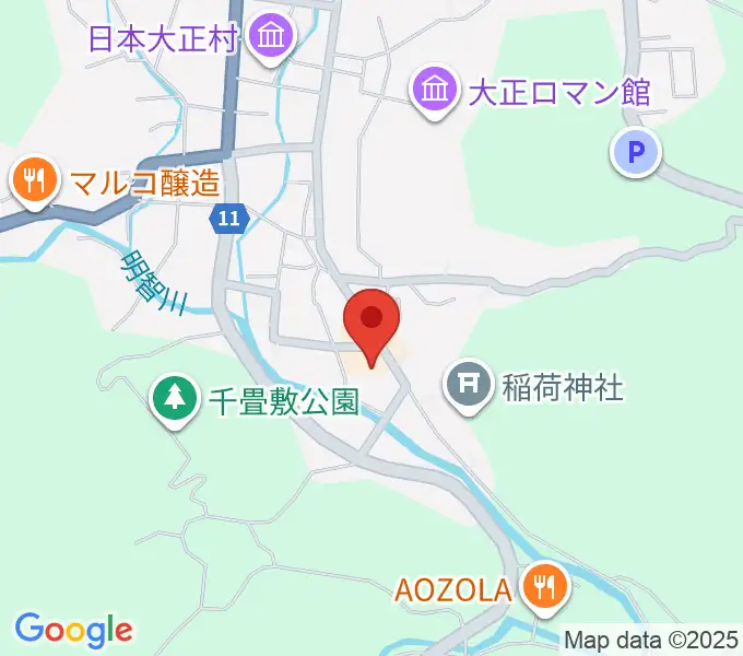 明智かえでホールの地図