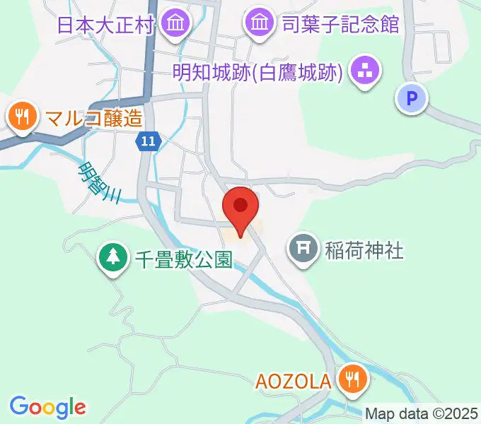 明智かえでホールの地図