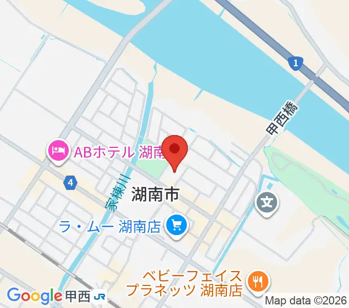 湖南市甲西文化ホールの地図