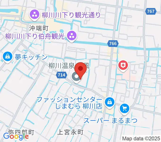 柳川総合保健福祉センター 水の郷ホールの地図