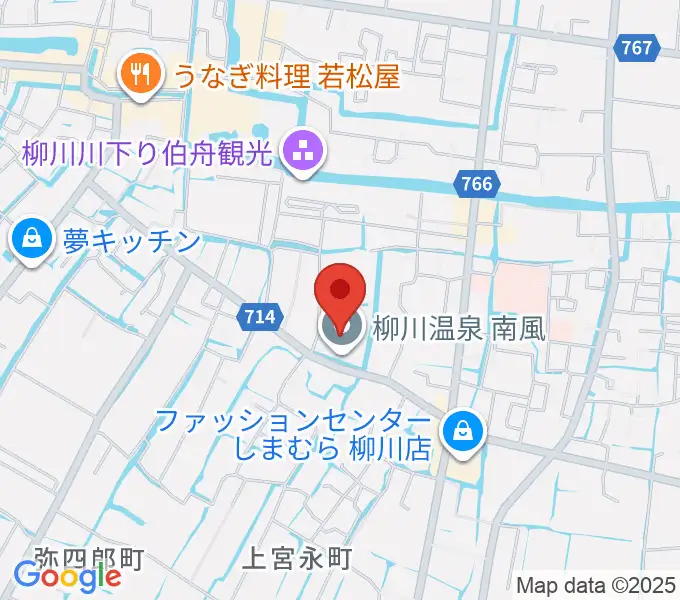 柳川総合保健福祉センター 水の郷ホールの地図