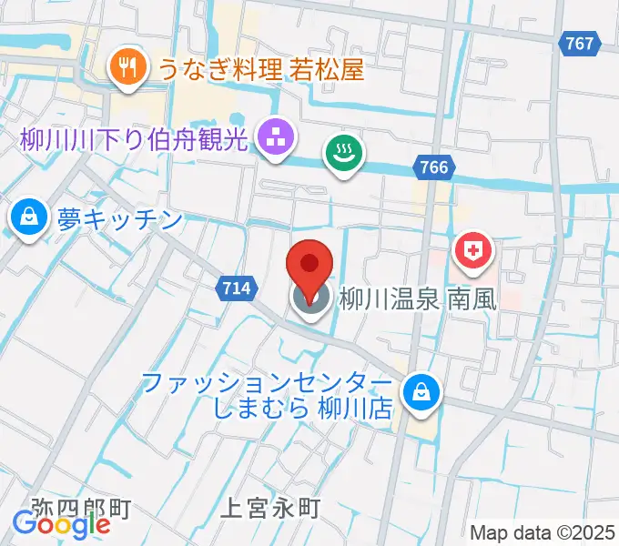 柳川総合保健福祉センター 水の郷ホールの地図