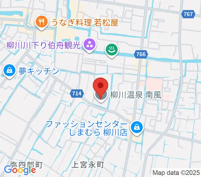 柳川総合保健福祉センター 水の郷ホールの地図