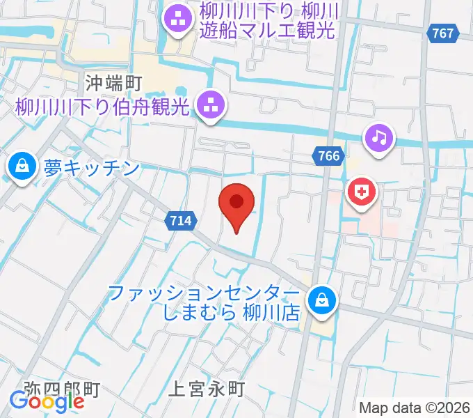 柳川総合保健福祉センター 水の郷ホールの地図