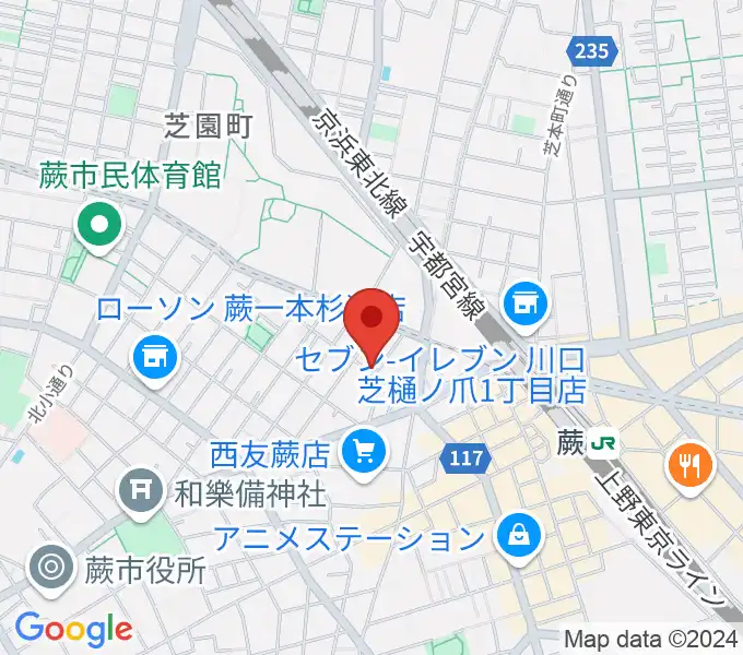 リリフルボーカル教室の地図