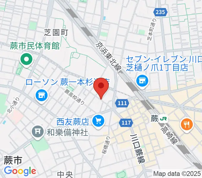リリフルボーカル教室の地図