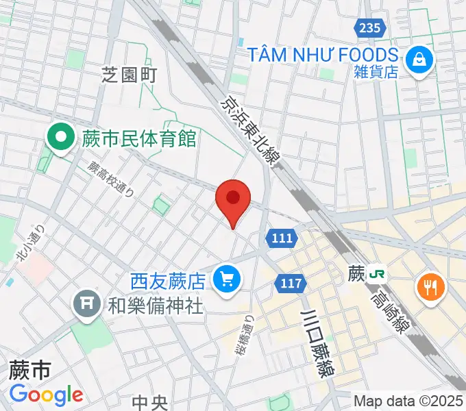 リリフルボーカル教室の地図