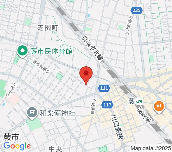 リリフルボーカル教室の地図