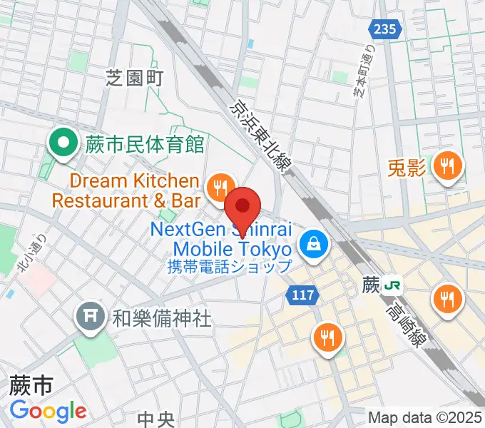 リリフルボーカル教室の地図