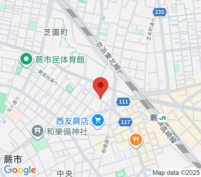 リリフルボーカル教室の地図