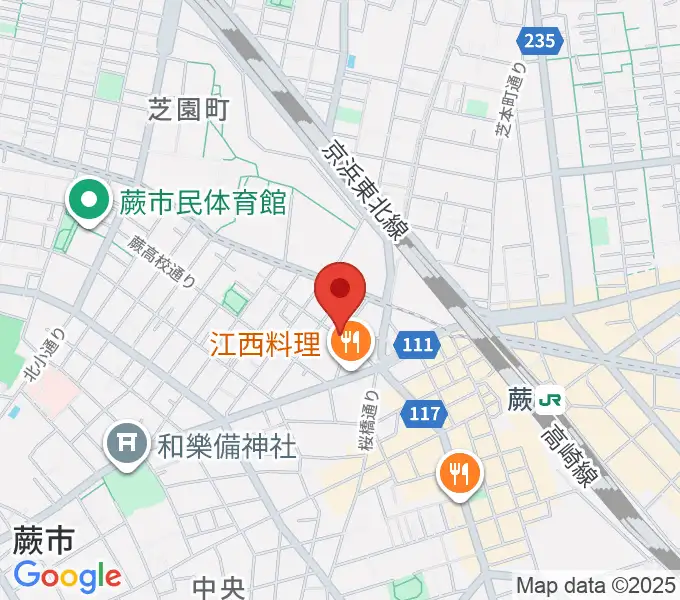 リリフルボーカル教室の地図