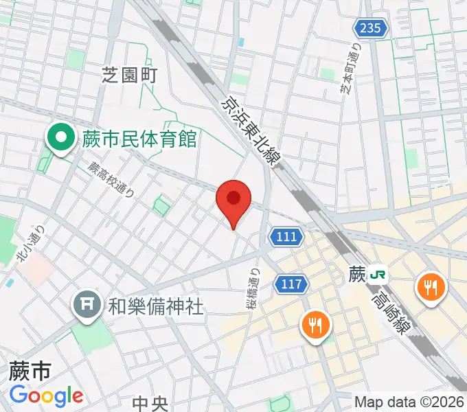 リリフルボーカル教室の地図