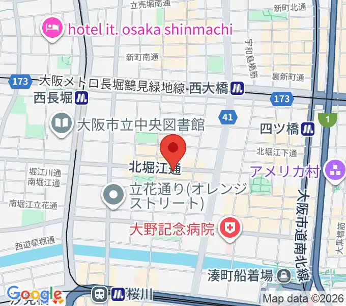 南堀江SOCORE FACTORYの地図