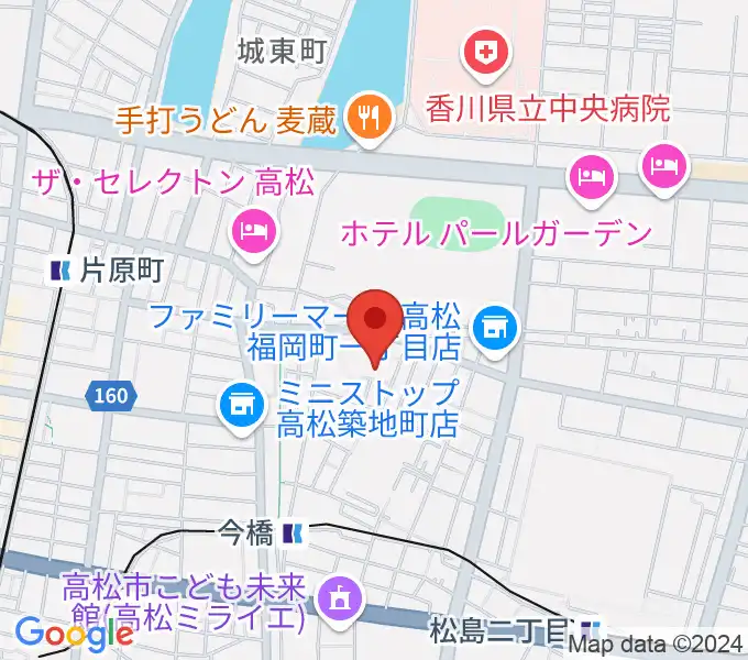 津田重政ギター教室の地図