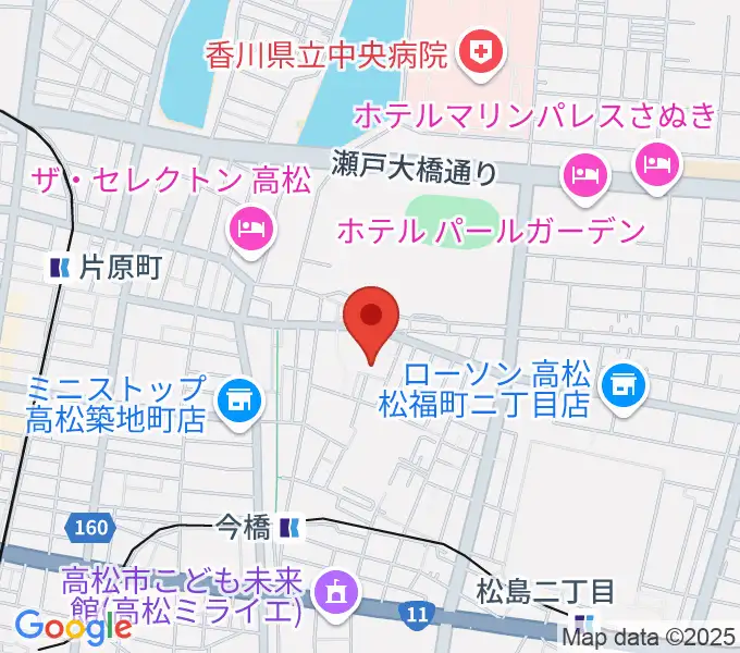 津田重政ギター教室の地図