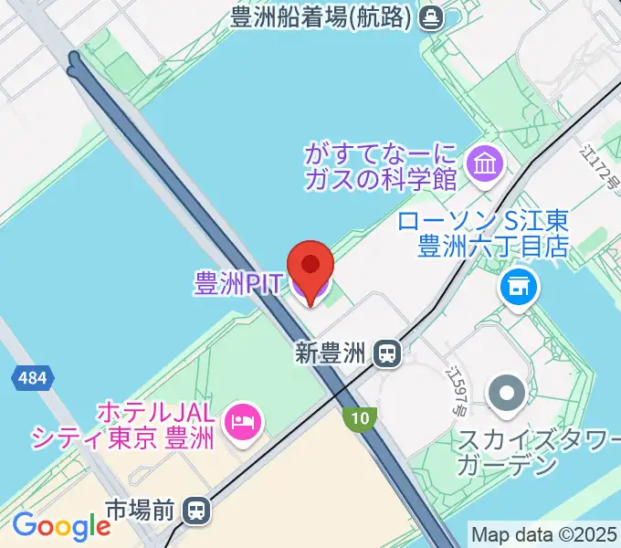 豊洲PITの地図