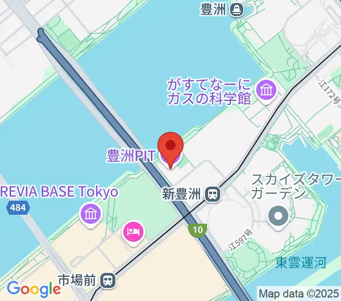 豊洲PITの地図