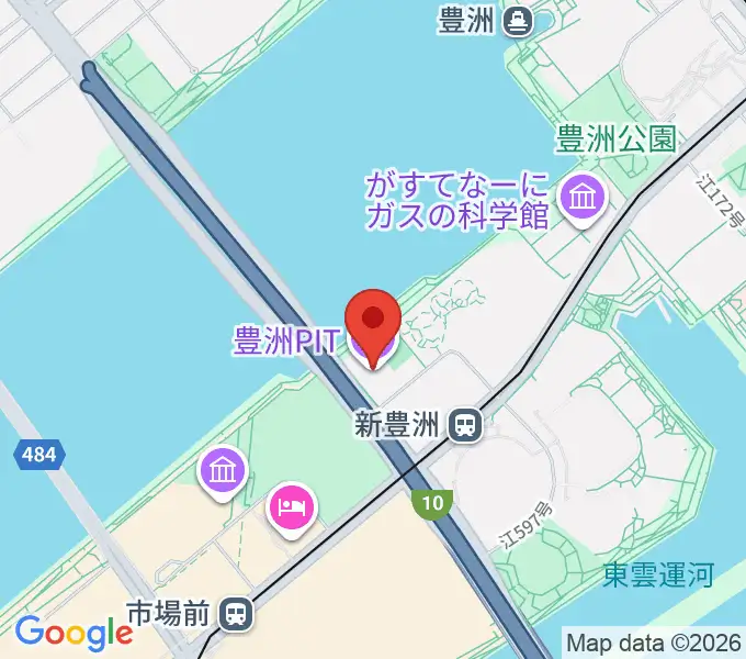 豊洲PITの地図